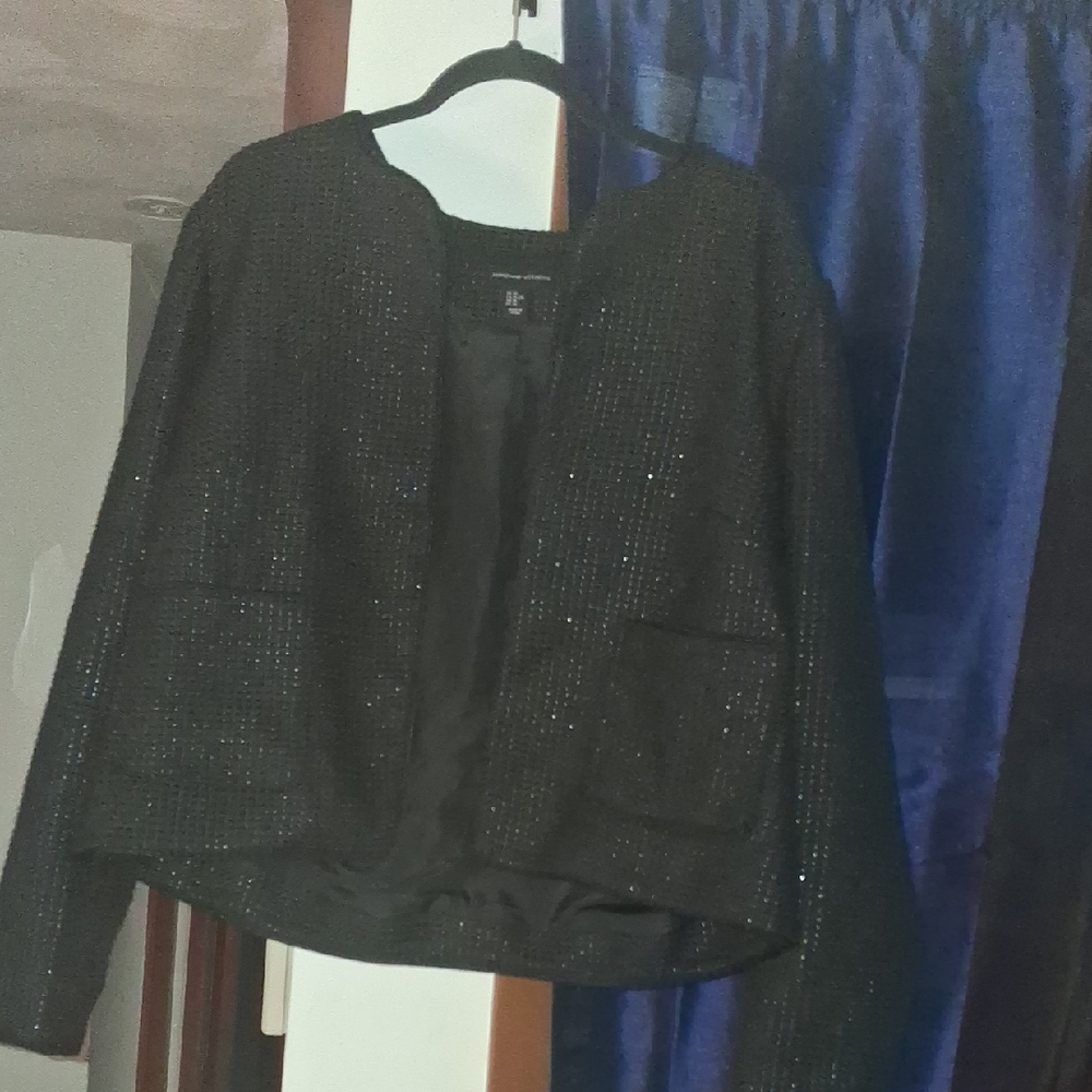 Adrienne Vittadini Black Textured Blazer